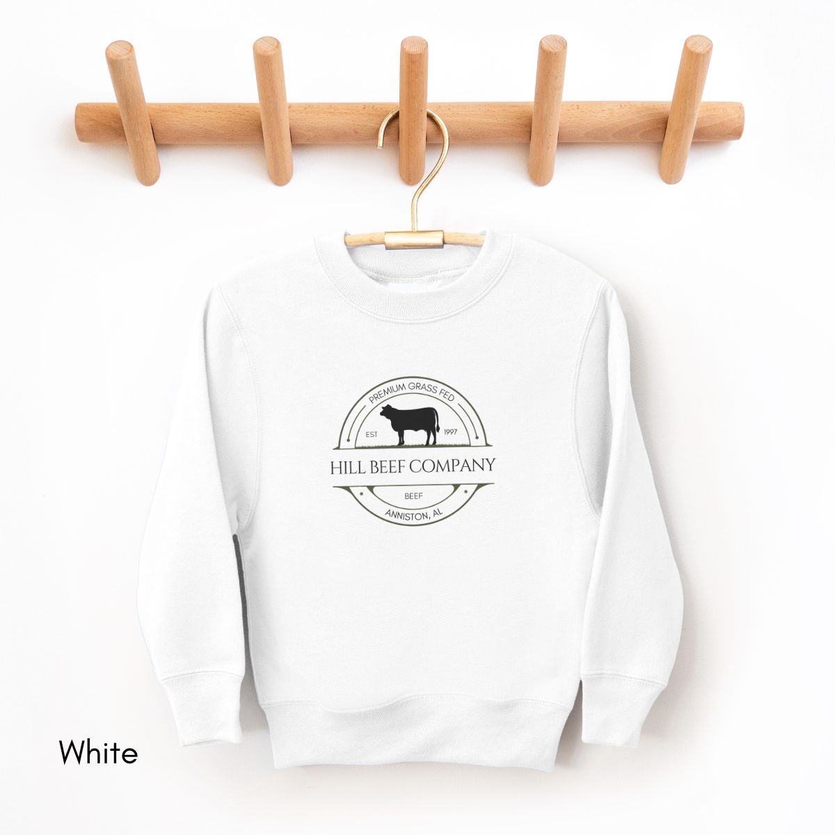 Custom Cattle Farm Ranch YOUTH/KIDS Crewneck Sweatshirt Personalized Local Beef Dealer Personalized Gift Farmer's Market Shirt Homesteading Family Farm