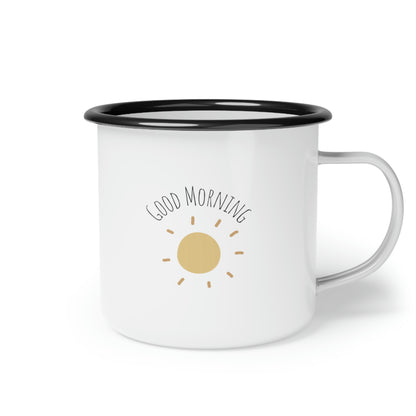 Good Morning Sunshine Enamel Camp Cup| Coffee Cup| Camping Coffee mug | Farm Life Coffee Mug