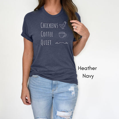 Chickens Coffee Quiet Tee | Unisex Jersey Short Sleeve Tee | Funny Farm Tee | Chicken Tee | Rural life Tshirt